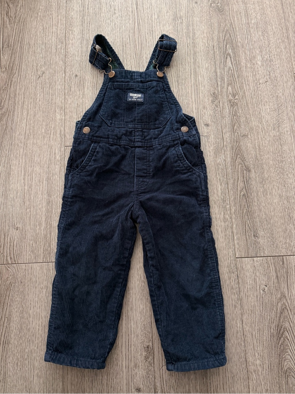 OshKosh B'gosh Navy Lined Corduroy Kids' Overalls size 3t